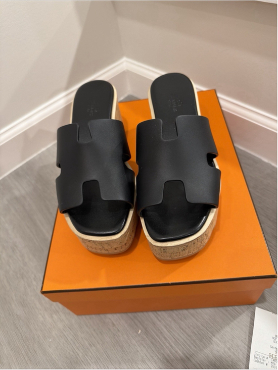 Hermes | Shoes | Hermes Eze 3 Authentic Calfskin Platform Sandals